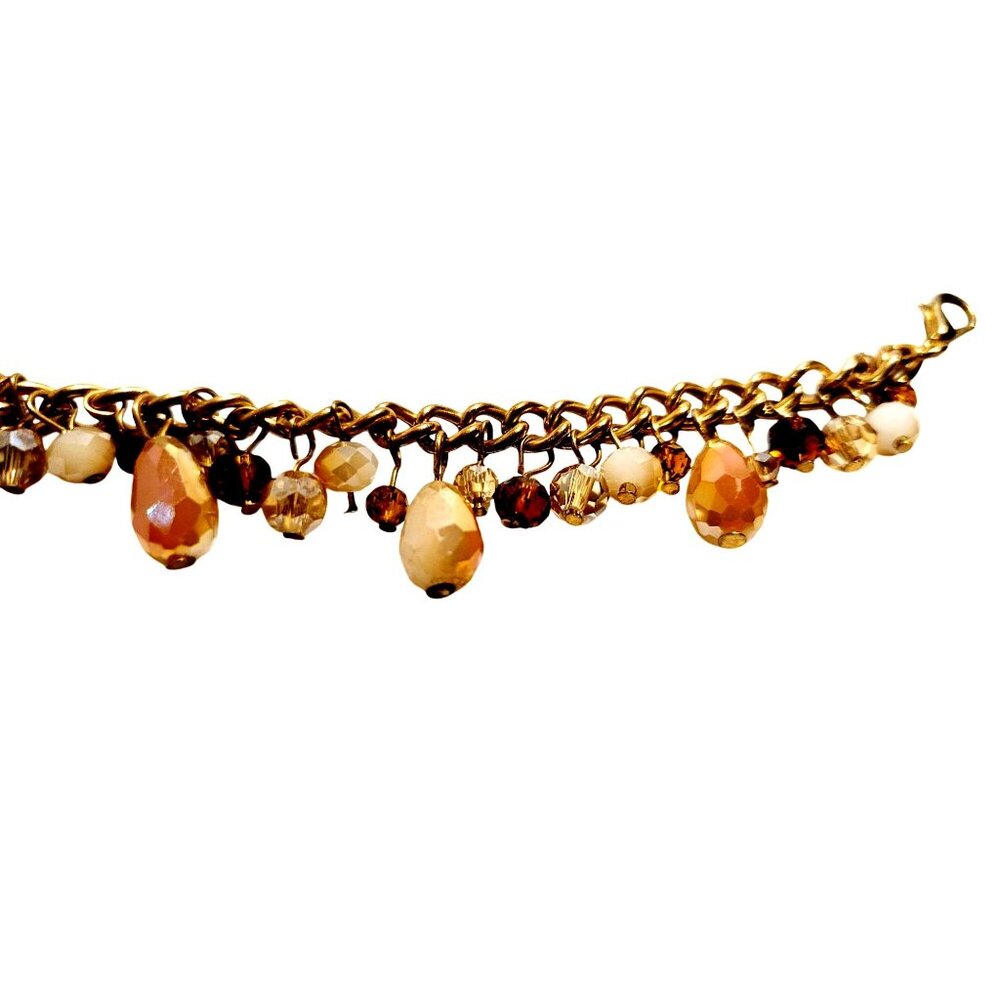 Austrian Crystal Tennis Bracelet Multi-Colored Dangling Beads Adjustable to 8.75